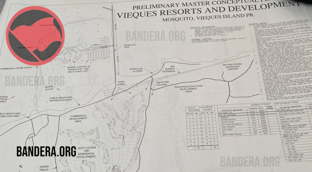 Mapa de desarrollo de resort en Vieques